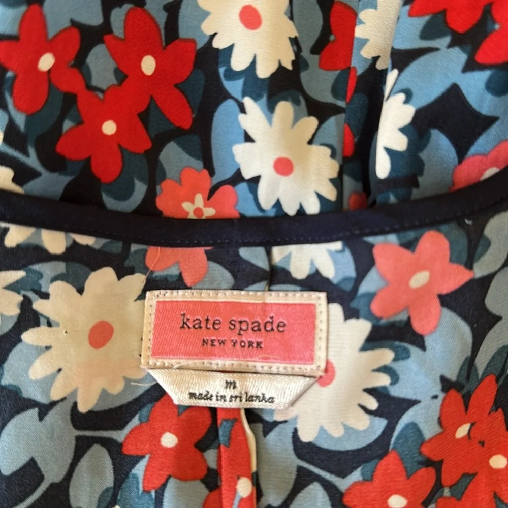 Kate Spade Daisy Shadows Caftan Dress in Blue Oversized Size M